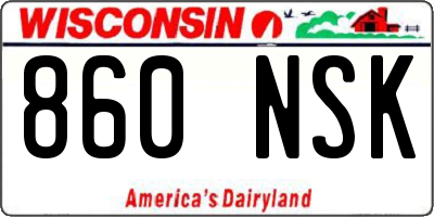 WI license plate 860NSK