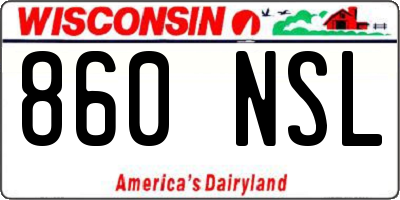 WI license plate 860NSL