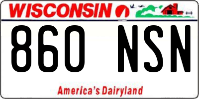 WI license plate 860NSN