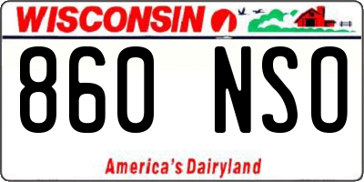 WI license plate 860NSO