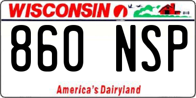 WI license plate 860NSP