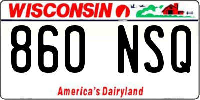WI license plate 860NSQ
