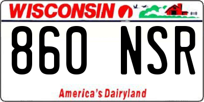 WI license plate 860NSR