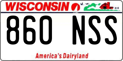 WI license plate 860NSS