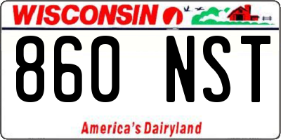 WI license plate 860NST