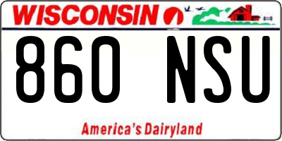 WI license plate 860NSU