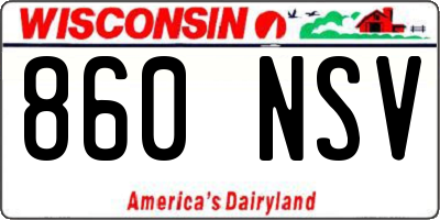 WI license plate 860NSV