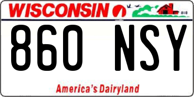 WI license plate 860NSY
