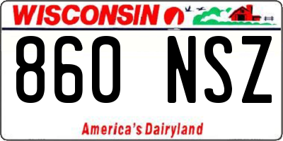 WI license plate 860NSZ