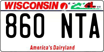 WI license plate 860NTA