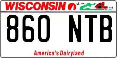 WI license plate 860NTB
