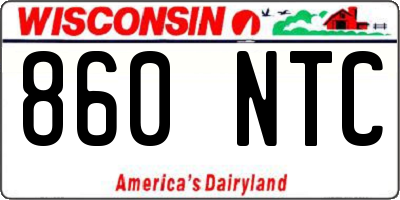 WI license plate 860NTC