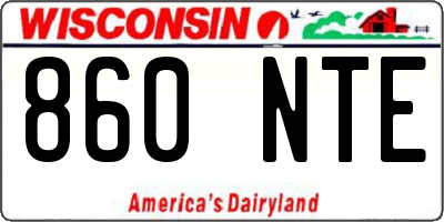 WI license plate 860NTE