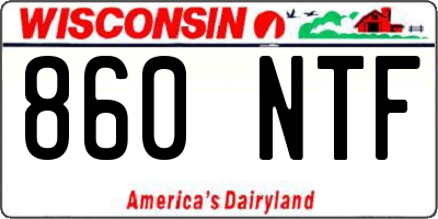 WI license plate 860NTF