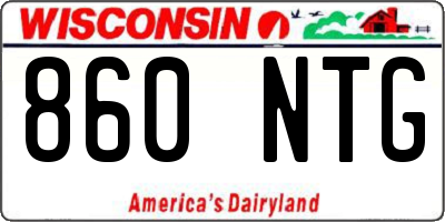 WI license plate 860NTG