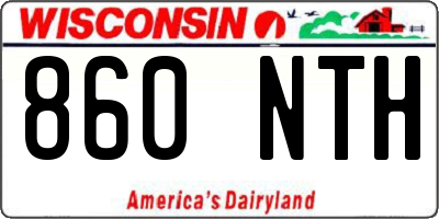 WI license plate 860NTH