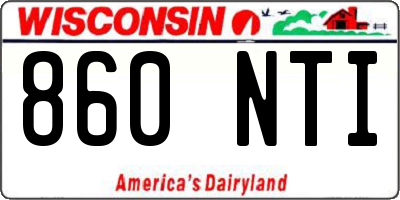 WI license plate 860NTI