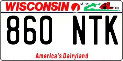 WI license plate 860NTK