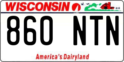 WI license plate 860NTN
