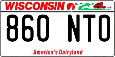 WI license plate 860NTO