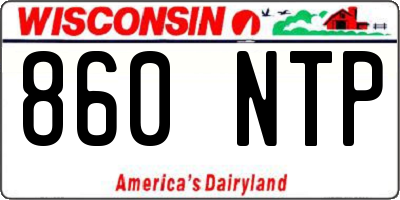 WI license plate 860NTP