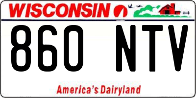 WI license plate 860NTV