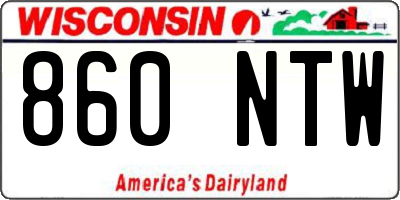 WI license plate 860NTW