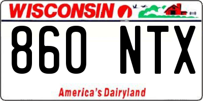 WI license plate 860NTX