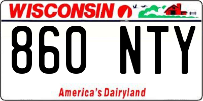 WI license plate 860NTY