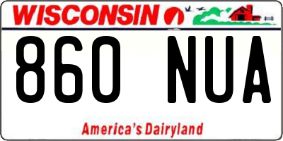 WI license plate 860NUA