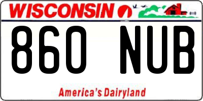 WI license plate 860NUB