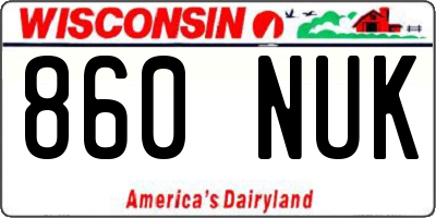 WI license plate 860NUK