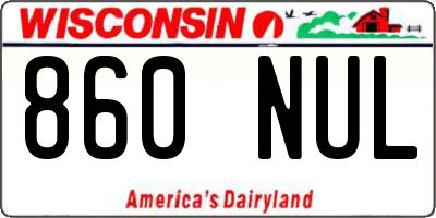 WI license plate 860NUL