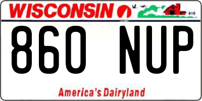 WI license plate 860NUP