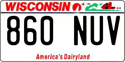 WI license plate 860NUV