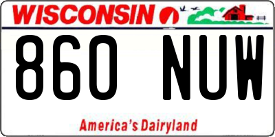 WI license plate 860NUW