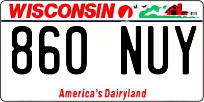 WI license plate 860NUY