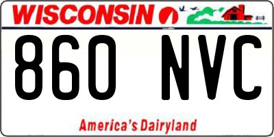 WI license plate 860NVC