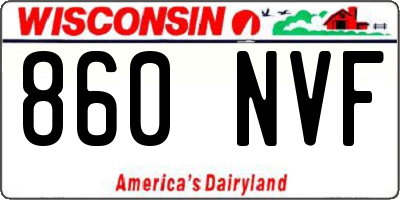 WI license plate 860NVF