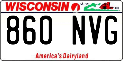 WI license plate 860NVG