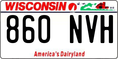 WI license plate 860NVH