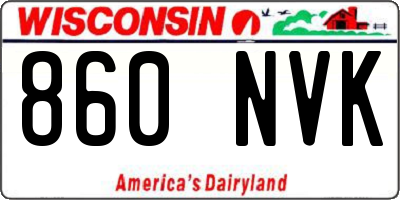 WI license plate 860NVK