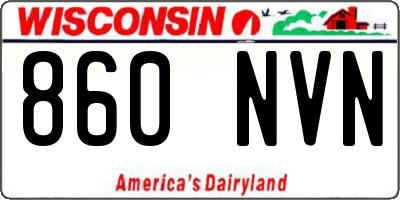 WI license plate 860NVN