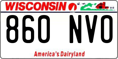 WI license plate 860NVO