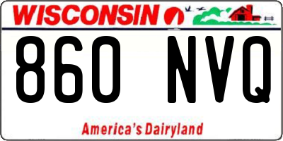 WI license plate 860NVQ