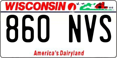 WI license plate 860NVS