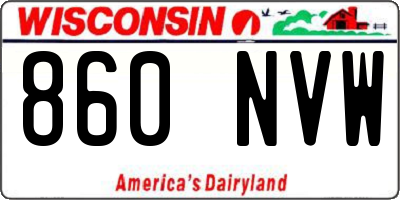 WI license plate 860NVW