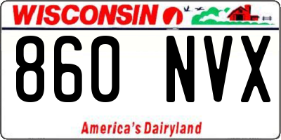 WI license plate 860NVX