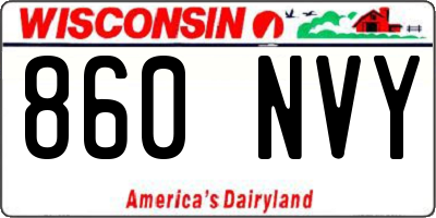 WI license plate 860NVY