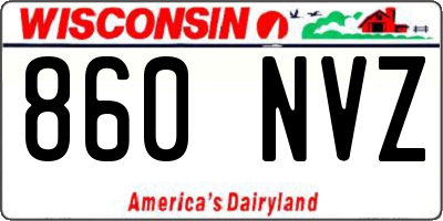 WI license plate 860NVZ